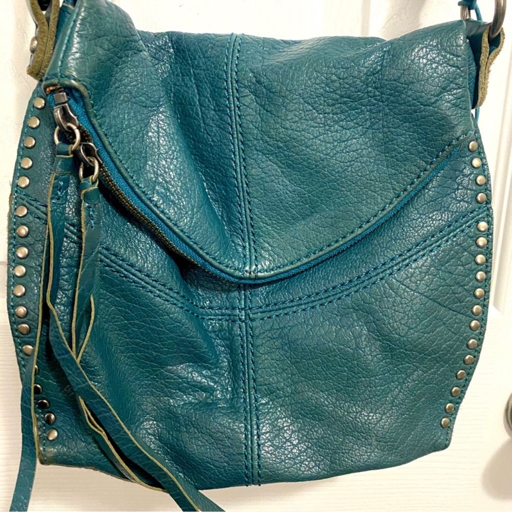 The Sak Teal Leather purse with Stud Accents